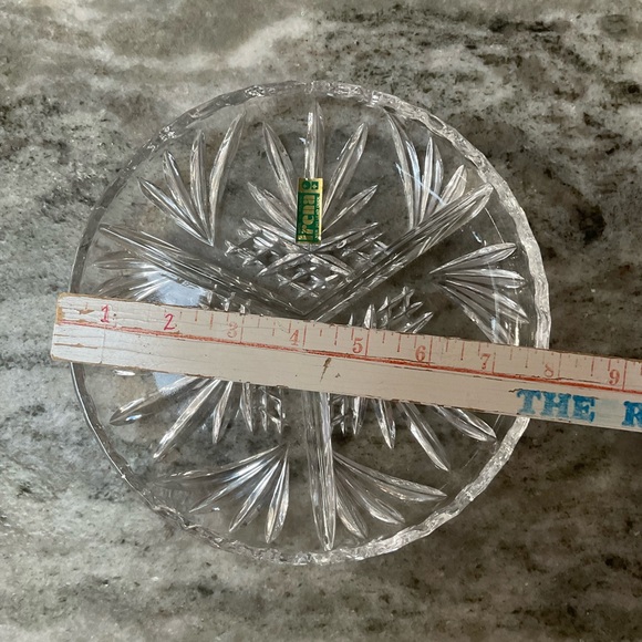 Crystal Divided Dish Irena Poland 24% Lead Crystal Vintage - Picture 3 of 4